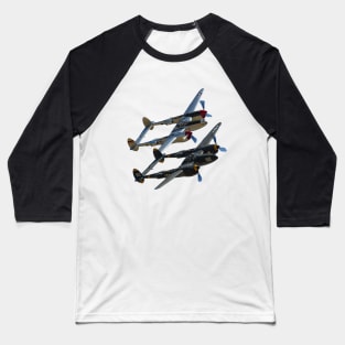 P-38s Formation No Background Baseball T-Shirt